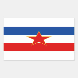 Adesivo Retangular Bandeira QUATRO de Jugoslávia (1945-1992)