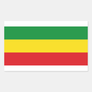 Adesivo Retangular Bandeira Rastafarian Rasta Etiópia