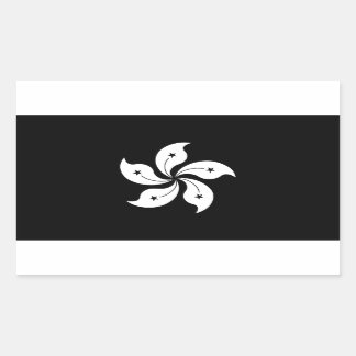 Adesivo Retangular Bandeira Regional da Flor Orquídea Negra de Hong K