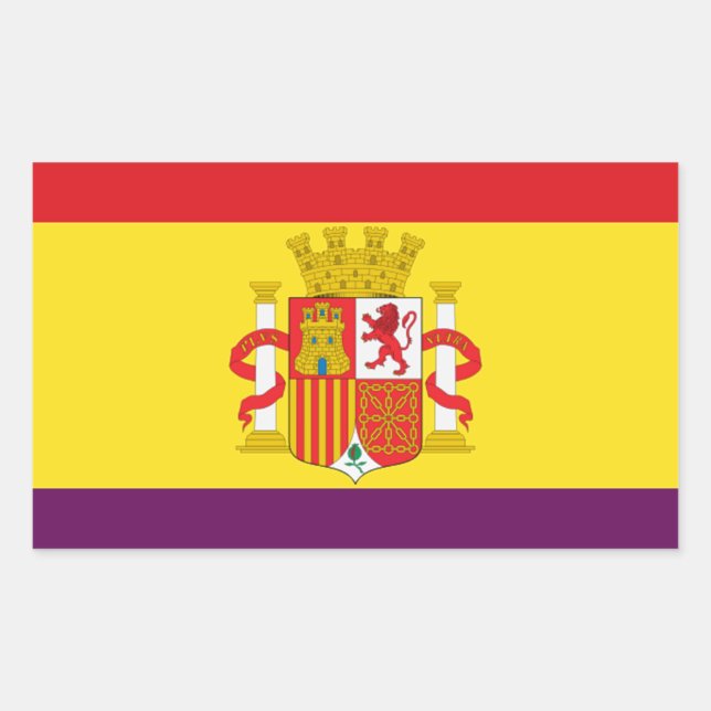 Adesivo Retangular Bandeira Republicana Espanhola - Bandera República (Frente)