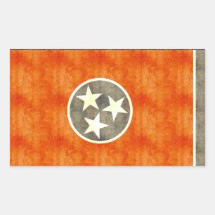 Adesivo Retangular Bandeira retro de Tennessee do vintage