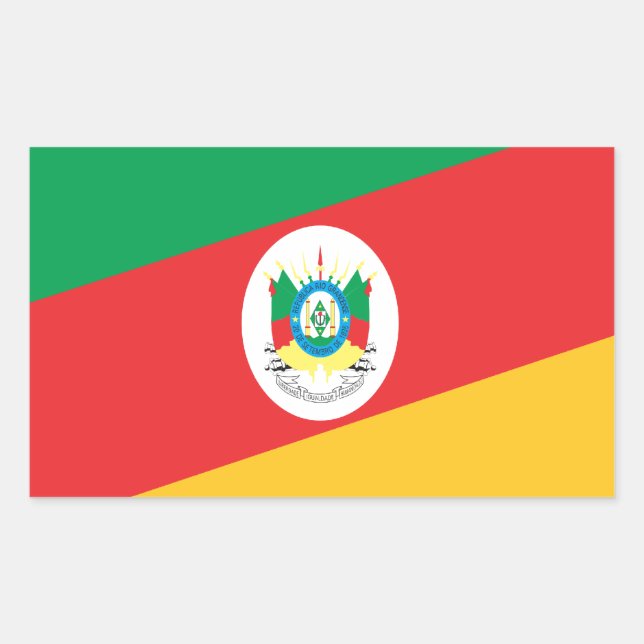 Adesivo Retangular Bandeira Rio Grande do Sul  Brasil (Frente)