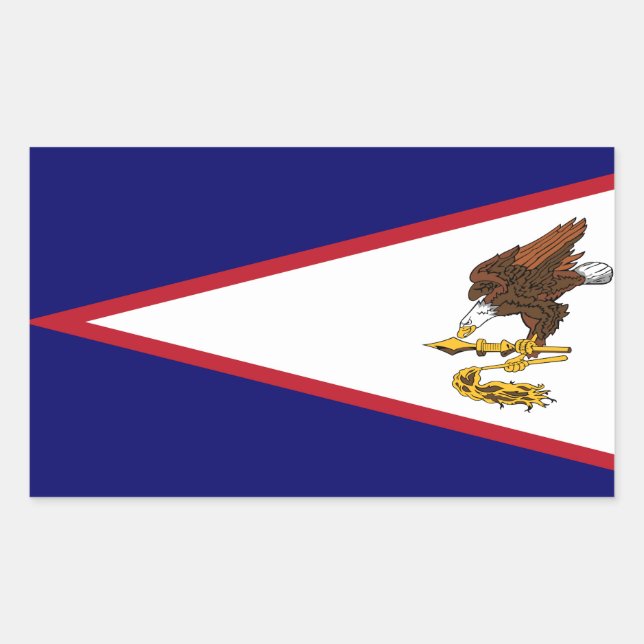 Adesivo Retangular Bandeira Samoa Americana Patriótica (Frente)