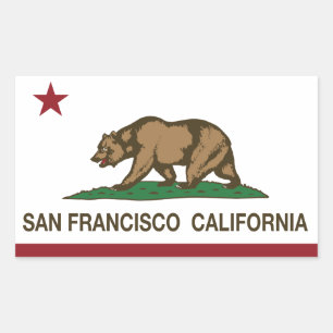 Adesivo Retangular Bandeira San Francisco do estado de Califórnia
