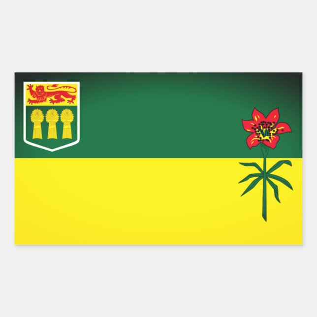 Adesivo Retangular Bandeira Saskatchewan (CANADA) (Frente)