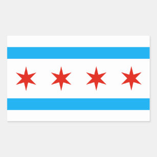Adesivo Retangular Bandeira tradicional de Chicago