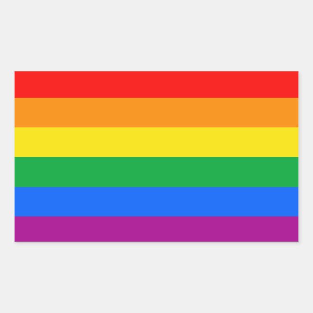 Adesivo Retangular Bandeira Tradicional do Orgulho Gay (Frente)
