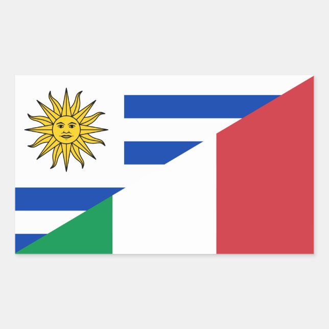 Adesivo Retangular bandeira uruguaia italiana (Frente)