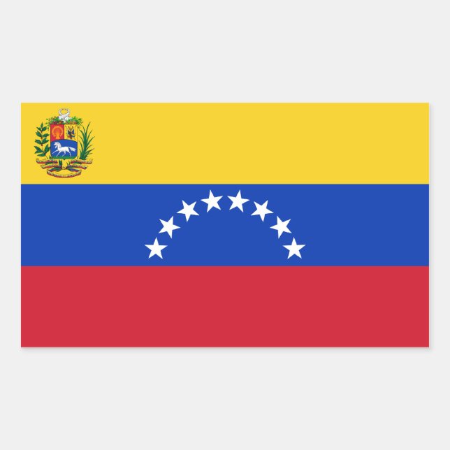 Adesivo Retangular Bandeira Venezuela/Venezuela (Frente)