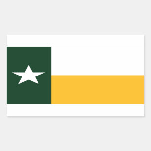 Adesivo Retangular Bandeira verde e Dourado de Texas