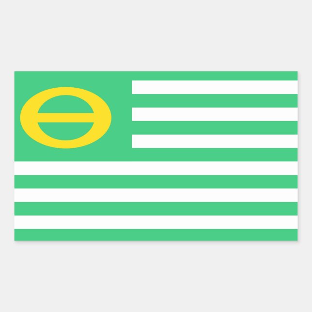 Adesivo Retangular bandeira verde ecologia americana dos estados unid (Frente)