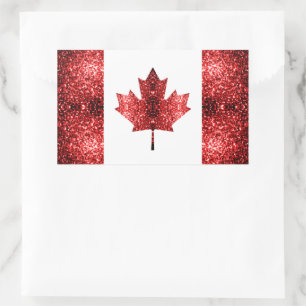 Adesivo Retangular Bandeira vermelha do Canadá