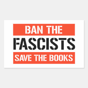 Adesivo Retangular Banir os fascistas salvam os livros