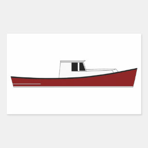Adesivo Retangular Barco da lagosta de Maine