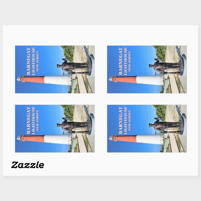 Adesivo Retangular Barnegat Lighthouse, New Jersey Stickers (Folha)