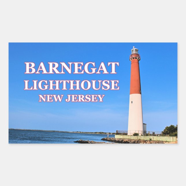 Adesivo Retangular Barnegat Lighthouse, New Jersey Stickers (Frente)
