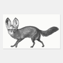 Adesivo Retangular Bat Eared Fox Stickers