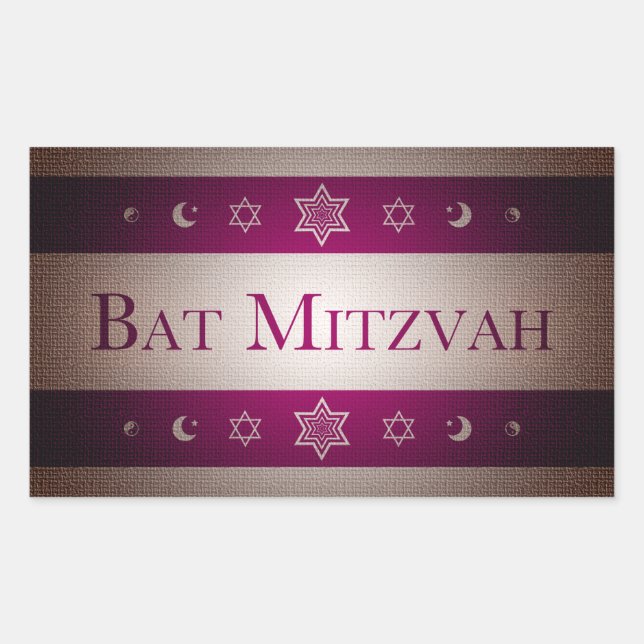 Adesivo Retangular Bat Mitzvah (Frente)