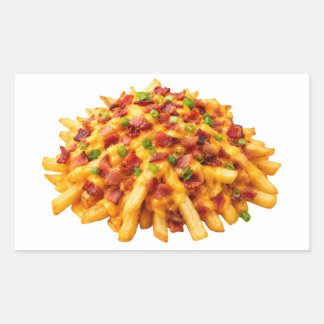 Adesivo Retangular Batata Frita Carregada Com Queijo E Bacon