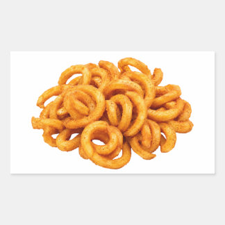 Adesivo Retangular Batata Frita Crocante em Fundo Branco