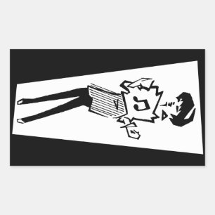 Adesivo Retangular Batida de Betty em preto & no branco