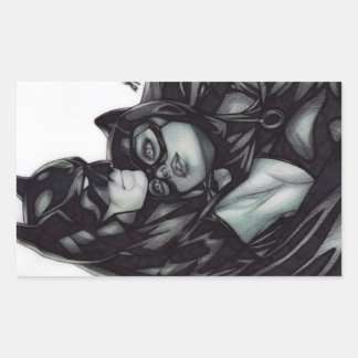 Adesivo Retangular Batman & Catwoman ~ Bruce Wayne & Selina Kyle