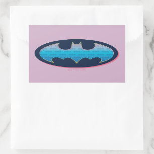Adesivo Retangular Batman   Símbolo rosa e azul
