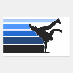 Adesivo Retangular BBOY sticker blu