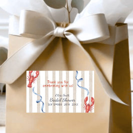 Adesivo Retangular beach She's a Catch Bridal Shower Thank You