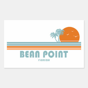 Adesivo Retangular Bean Point Beach Sun Palm Trees