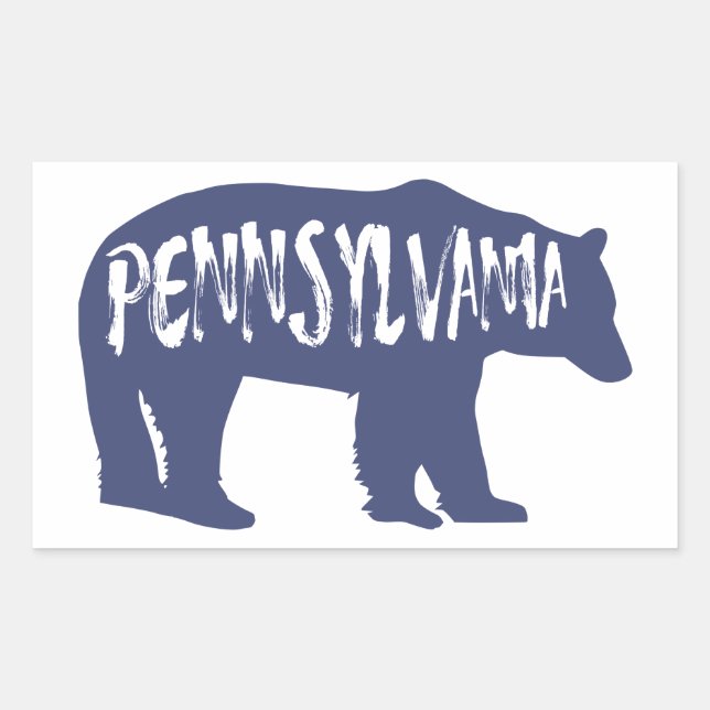 Adesivo Retangular Bear da Pensilvânia (Frente)