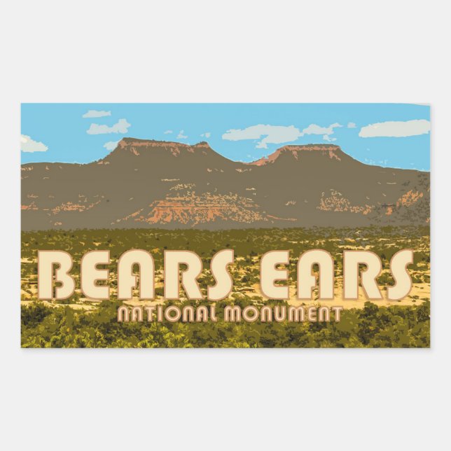 Adesivo Retangular Bears Ears Monuumento Nacional (Frente)