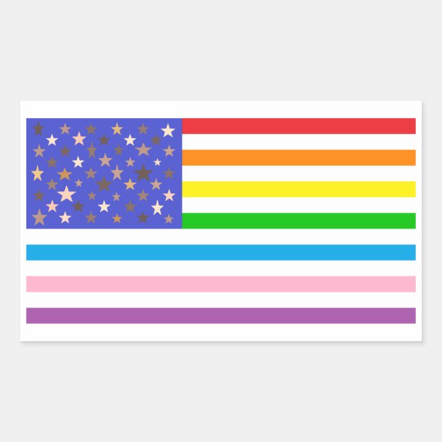 Adesivo Retangular Beautiful USA Flag (Frente)