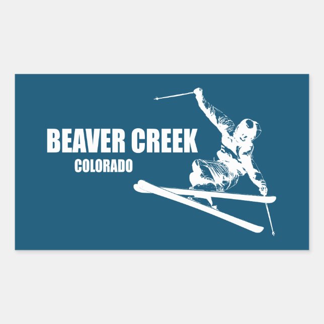 Adesivo Retangular Beaver Creek Colorado Skier (Frente)
