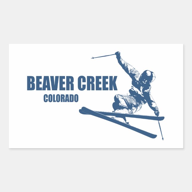 Adesivo Retangular Beaver Creek Colorado Skier (Frente)