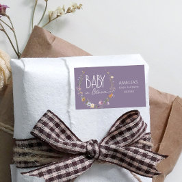 Adesivo Retangular Bebê Em Sangue De Flor Selvagem Púrpura Molhada