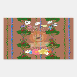 Adesivo Retangular Bebê engraçado bonito Leão Rei Hakuna Matata mais 