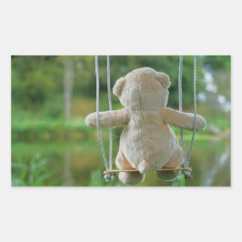 Adesivo Retangular Beer op schommel vanaf de rug.