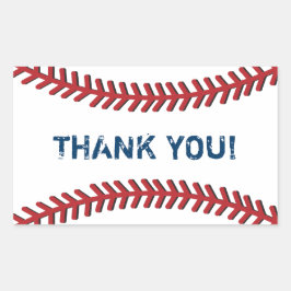 Adesivo Retangular Beisebol Obrigado Stickers