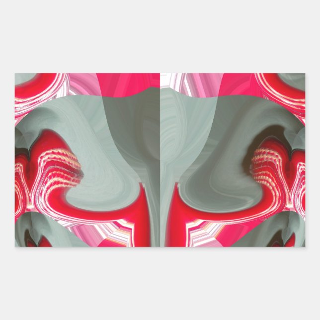 Adesivo Retangular bela cinza de cinzas vermelhas motif geométrico AR (Frente)