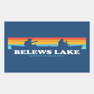 Adesivo Retangular Belews Lake North Carolina Canoe