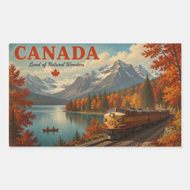 Adesivo Retangular Beleza cênica do Canadá  (Frente)