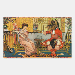 Adesivo Retangular Beleza e arte original da besta