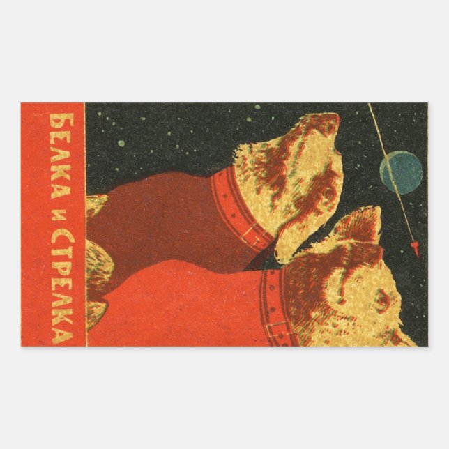 Adesivo Retangular Belka e Strelka (Frente)