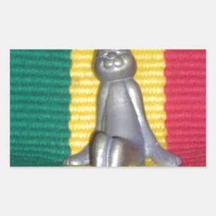 Adesivo Retangular Belo coelho Rasta Oasis Metal Bunny