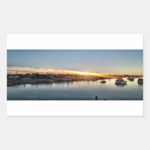 Adesivo Retangular Belo pôr do sol no porto na Ilha Balboa