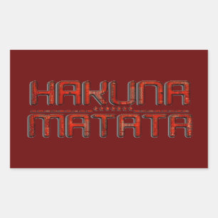 Adesivo Retangular Belo Texto Vermelho Emborrachado Incrível Hakuna M