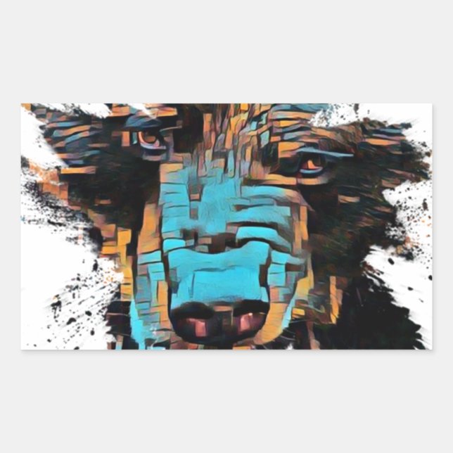 Adesivo Retangular Belo Urso Negro (Frente)