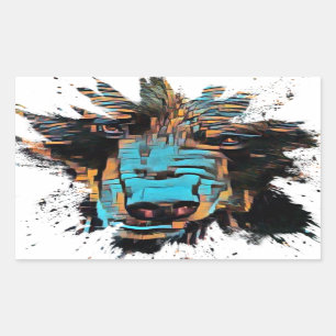 Adesivo Retangular Belo Urso Negro