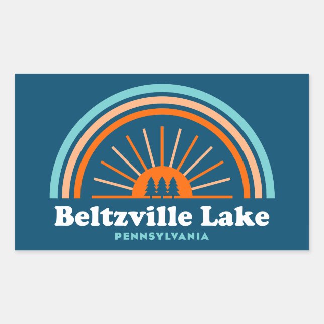 Adesivo Retangular Beltzville Lago Pensilvânia Rainbow (Frente)